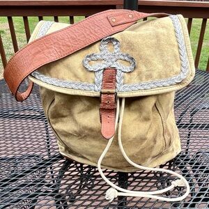 Free People Washed Canvas and Leather Anchorage Tote Bag.